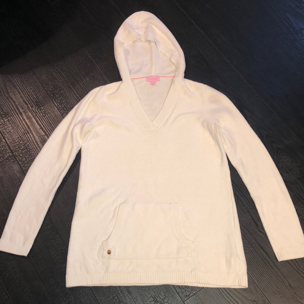 Lilly Pulitzer Hooded Sweater V-Neck Small